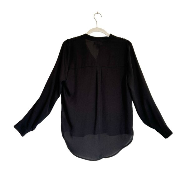 Atmosphere Women's Long Sleeve Crochet Accent Blouse in Black - Sz12 - Picture 2 of 6